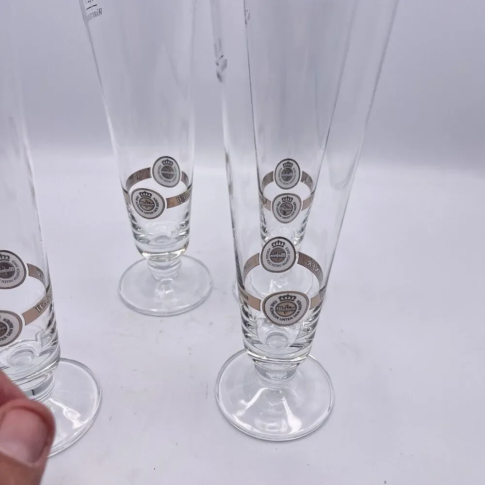 Vintage German 8” .2L Warsteiner pilsner Glasses